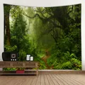Tapisserie de paysage forestier avec sentiers de jungle pour décoration murale de dortoir - 230x150cm / Sentier de jungle dense