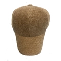 Women's autumn winter plush baseball cap in khaki corduroy with a curved brim design - Adjustable / Khaki