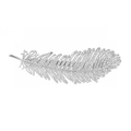 Silberne Haarspange in Federform mit funkelnden Strasssteinen, elegantes Blattschmuck - Silber