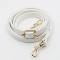 Adjustable white PU leather shoulder strap with gold metal swivel hooks for handbags - White (Gold Clasp)