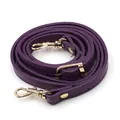 Adjustable purple PU leather replacement shoulder strap with pale gold lobster clasps - Purple (Gold Clasp)