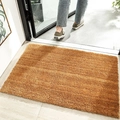 Zerbino in fibra di cocco marrone resistente per ingresso con fondo antiscivolo - 60*90cm / Cocco Naturale - Tinta Unita