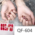 Christmas nail stickers QF-604 featuring Santa Claus and elk patterns in red and white - Santa Claus Reindeer and Bow Style (QF604)