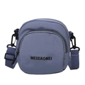 Minimalist light purple nylon crossbody bag for students with adjustable strap - Blue Without Charm