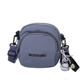 Fog blue canvas crossbody bag with mini sneaker charm and daisy print strap - Blue with Daisy Shoe Charm