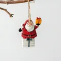 Vintage Santa Claus resin pendant holding gift box for Christmas tree decor style B - Style B Santa With Yellow Gift Box