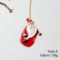 Vintage resin Santa Claus Christmas tree hanging ornament Style A 5x8cm decoration - Style A Santa With Gift Bag