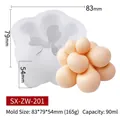Moule en silicone succulent 3D pour bougies et savons DIY, dimensions 83x79x54mm - Moule Succulente (ZW-201) / Blanc