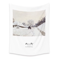 Bohemian tapestry featuring Monet's Impressionist snow scene painting with artistic text - 73X95CM (Cross-border Brushed Style) / Snow Scene Series (LT202-7)
