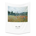 Claude Monet Poppy Field bohemian art tapestry with gallery style typography - 73X95CM (Cross-border Brushed Style) / Poppy Field Series (LT202-13)