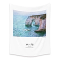 Bohemian Monet Etretat Cliffs art tapestry in white polyester for room decor - 73X95CM (Brushed Fabric) / Cliffs of Étretat (LT202-22)
