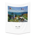 Bohemian Monet Art Tapestry featuring Terrace at Sainte-Adresse on white fabric - 73X95CM (Cross-border Brushed Style) / The Terrace at Sainte-Adresse (LT202-24)
