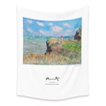 Bohemian tapestry featuring Monet's cliff and sea impressionist painting for room decor - 73X95CM (Brushed Fabric) / Stroll on the Beach (LT202-29)