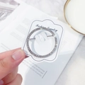 Classic round circle brooch with pavé white crystals and silver-tone metal base - Large Round / Silver