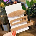 Set of 3 amber tortoiseshell acrylic hair clips in oval and rectangular shapes - Amber Brown Leopard Glitter Set (2#) / 3-Pack