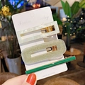 3-piece green, yellow glitter, and marble acrylic hair clip set for women - Multi-Color Mixed Marble Set (7#) / 3-Pack