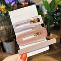 Set of three acrylic hair clips in light purple marble, rose gold glitter and nude pink - Light Purple Marble Rose Gold Glitter Set (13#) / 3-Pack