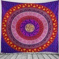 Mandala Wandteppich in Lila und Rot für Boho Yoga Wohndeko an der Wand - 150x130cm / Mandala Stil 4