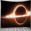 Cosmic black hole wall tapestry with orange accretion disk for dorm room decor - 150x130cm / Style 4