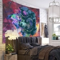 Arazzo galassia con astronauta e meduse per decorazione parete camera da letto - 150x130cm / Astronauta Medusa Stile 1