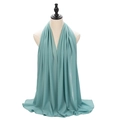Light teal green chiffon hijab scarf for women displayed on a mannequin for styling - Lake Green