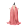 Elegant rectangular pink chiffon hijab scarf for women displayed on a fashion mannequin - Deep Pink