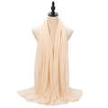 Elegant beige pearl chiffon hijab scarf with soft draping texture for women - Pale Pink Orange