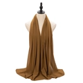 Solid brown pearl chiffon hijab shawl scarf displayed on mannequin for elegant draping - Light Coffee