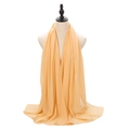 Solid orange pearl chiffon hijab scarf for women made of lightweight breathable fabric - Apricot Pink
