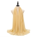 Elegant beige pearl chiffon headscarf with natural drape and soft texture for women - Light Yellow