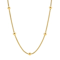 Collana minimalista a serpente in acciaio inossidabile dorato con cinque perle da donna - Oro