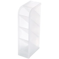 Close-up of matte white translucent tilted desk organizer for stationery and pens - Slanted Frosted White Small
