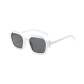 Modern white polygon sunglasses with dark grey lenses for fashion outdoor activities - Solid White Frame Grey Lens