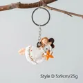 Portachiavi angelo di Natale Stile D con stella e ali, ciondolo 5x9cm regalo - Stile D-Angelo che tiene il Cuore / 5x9cm