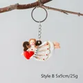 Portachiavi angelo Style B con cuore, ciondolo in resina 5x9cm per regalo di Natale - Stile B-Angelo con Cuore / 5x9cm