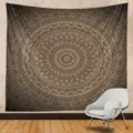 Bohemian mandala tapestry with intricate brown and beige geometric patterns for home decor - 150x130cm / Vintage Brown Mandala
