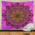 Pink and orange gradient mandala tapestry with bohemian patterns for wall decoration - Pink Orange Gradient Mandala