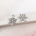 Silver snowflake alloy pendants for DIY Christmas jewelry bracelets and crafts - 15x20mm Snowflake-8395