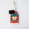 Christmas wooden snowman hanging ornament with red base and snowflakes, 6x10cm size - No. 3 Red Snowman