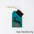 Teal Christmas reindeer wooden tag with Happy New Year text and hanging twine rope - No. 5 Blue Reindeer