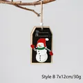 Etichetta regalo di Natale in legno Stile B pupazzo di neve con corda di 7x12cm - Stile B Pupazzo di neve