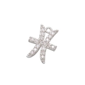 Macro d'un pendentif zodiaque plaqué argent orné de cristaux de zircone micro-sertis - Argent Poissons