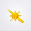 Estrella amarilla translúcida para árboles de Navidad de cerámica con base de LED - Amarillo
