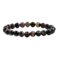 Minimalistisches 8mm Perlenarmband für Herren aus natürlichem Achat mit braunen Streifen - Achat