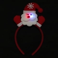 Glowing Santa Claus LED headband for Christmas with plush red and white fabric finish - Luminous Raised Hand Santa Claus
