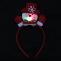 LED glowing snowman Christmas headband with red hat and stripes for holiday party gift - Luminous Raised Hand Snowman