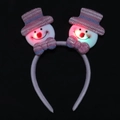 Leuchtender Schneemann-Haarreif mit lila Glitzerelementen und bunten LED-Weihnachtslichtern - Bunt Leuchtender Schneemann