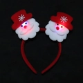 Leuchtender Weihnachts-Haarreif mit LED-Weihnachtsmann-Motiv in Rot und Weiß aus Filz - Samt Leuchtender Weihnachtsmann