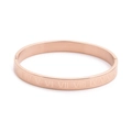 Rose gold bangle featuring classic Roman numeral engravings and a sleek side clasp - Rose Gold