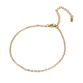 Gouden roestvrijstalen schakelarmband met karabijnsluiting en een kleine waterdruppel hanger - Goud
